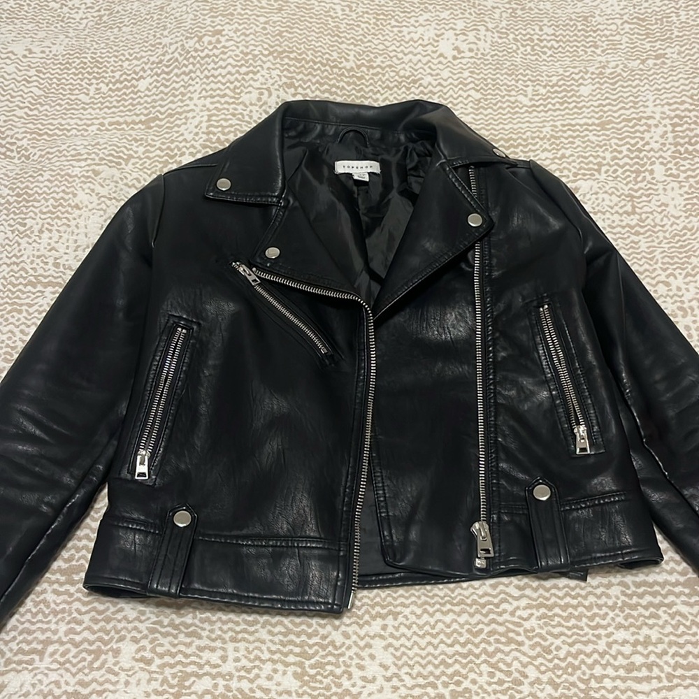 Brand new top shop faux leather jacket